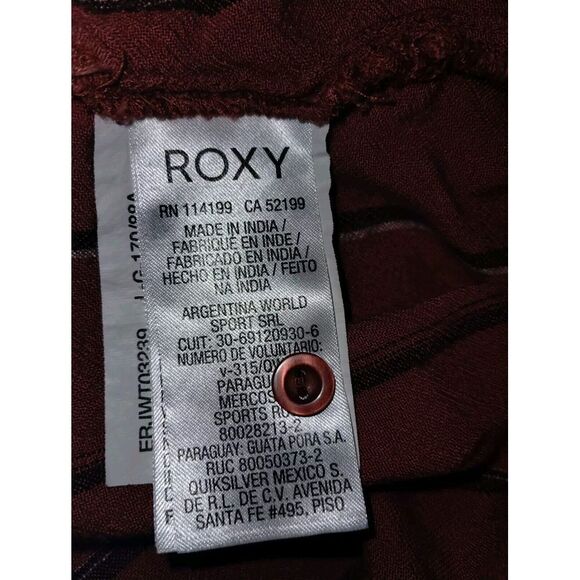 Roxy Concrete Street Shirt Womens Size 10 Long Sleeve Button-Up Rust/White - Picture 8 of 9